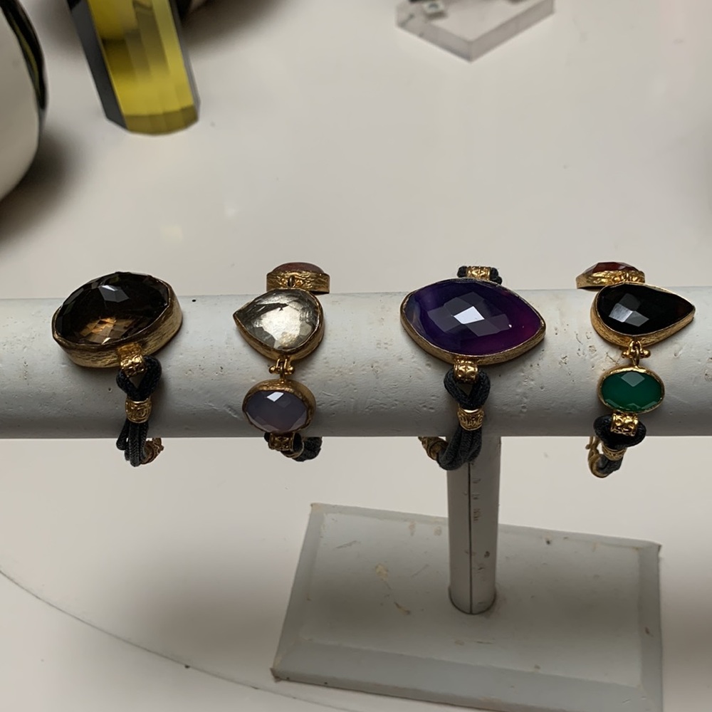 Bracelets With Stone Different Colored Stone Pend… - image 2